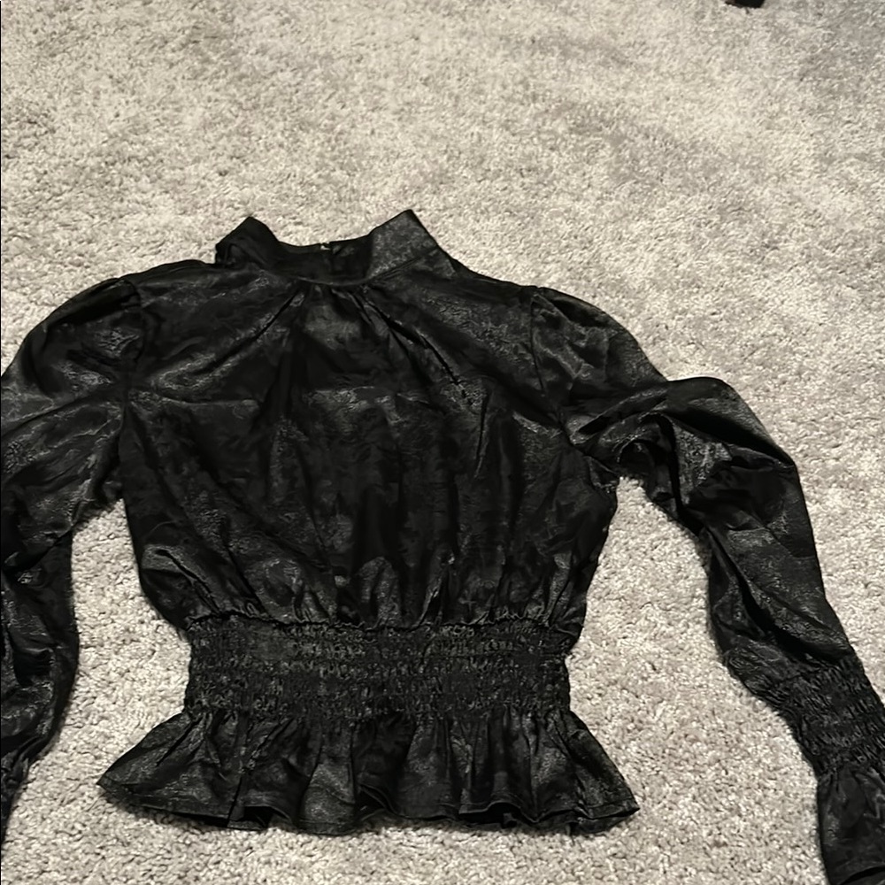 Chic Black Sheer Blouse
